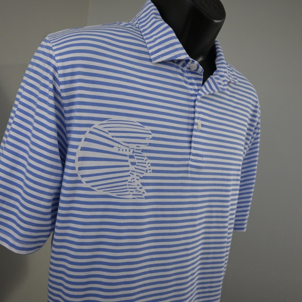B Draddy USA "Surfer" Golf Polo Striped Pima Short Sleeve‎ Mens Size Large